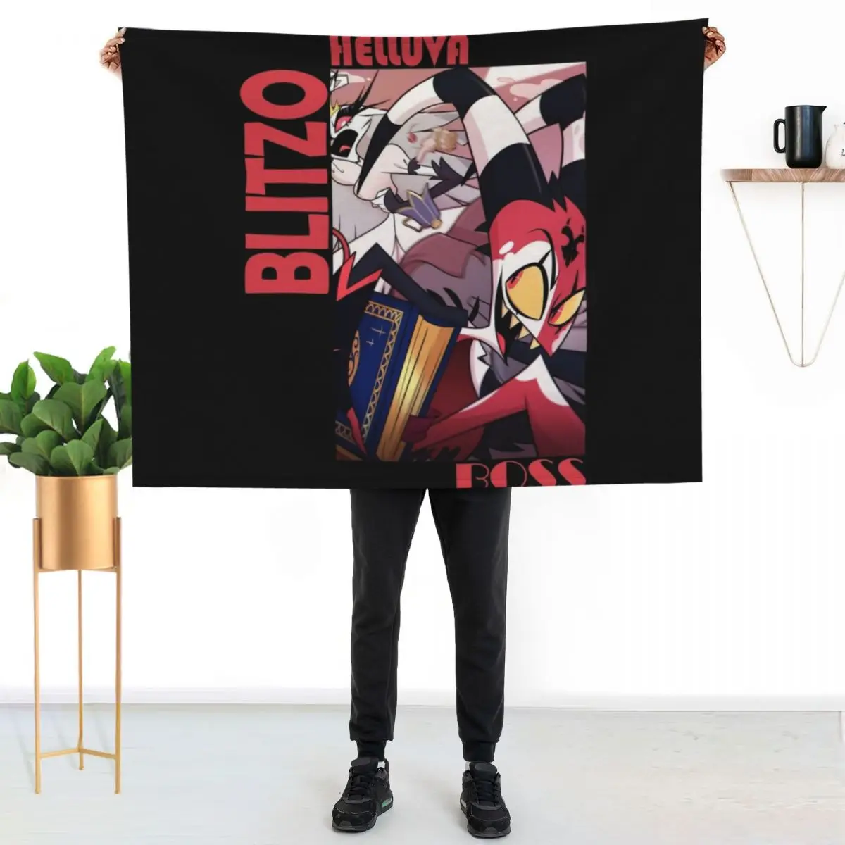 Helluva Boss Blitzo Throw Blanket All Weather Soft Throw Blanket for Sofa