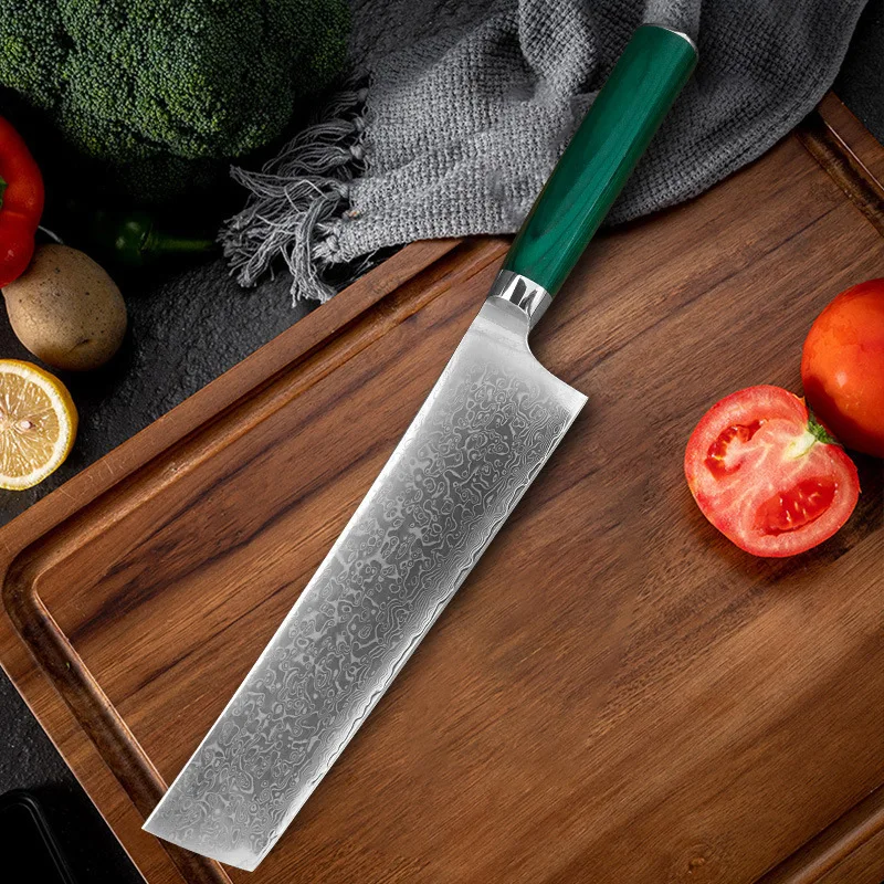 7 Inch Kitchen Knife Damascus Steel Sashime Knife Sharp Meat Cleaver Butcher Knife Fish Filleting Knife Cooking Cutting Tools