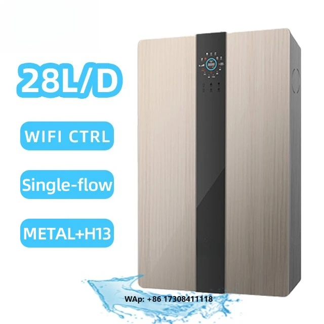 28 L/D Dehumidifying Machine Wall-mounted Dehumidifier with H13 HEPA Filtration High Effective Air Dryer Touchscreen/Wifi
