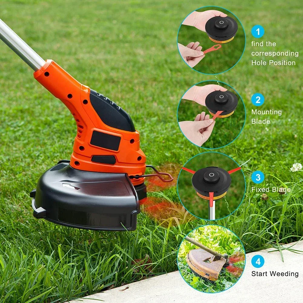 25PCS พลาสติกเครื่องตัดใบมีดเปลี่ยนสําหรับ Trimmer Garden เครื่องตัดหญ้า Strimmer ใบมีดสําหรับ Deko DKGT06 เครื่องตัดหญ้าอุปกรณ์เสริม