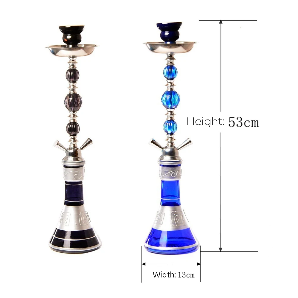 Imagem -03 - Vidro Duplo Narguilé Shisha Tubo Sabor Bowl Tong Carvão Narguile Sisha Tubulação de Água Completa Nargile