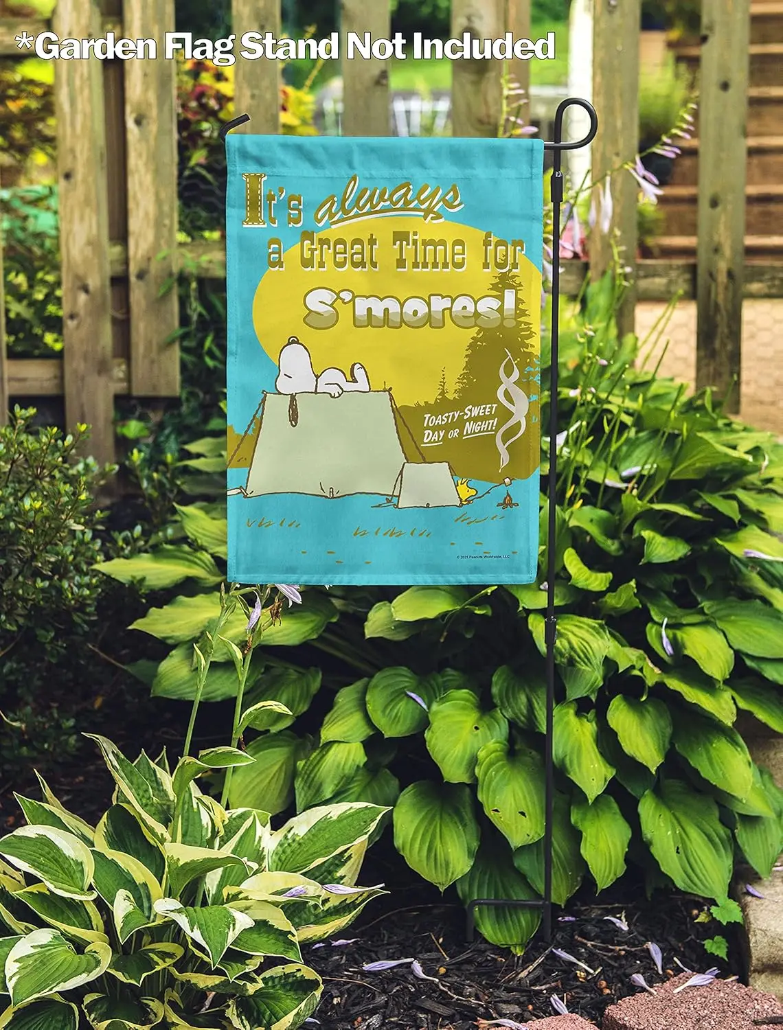 Flagology.com، الفول السوداني ® ، الفول السوداني ® وقت رائع لـ S'mores Snoopy - علم الحديقة 12.5 بوصة × 18 بوصة، مرخص رسميًا P ZLL #3