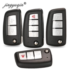 jingyuqin 2/3 BTN Remote Car Key Shell For Nissan Qashqai Sunny NV200 J11 Pulsar C13 Juke X-Trail T32 Micra Auto Flip Key NSN14