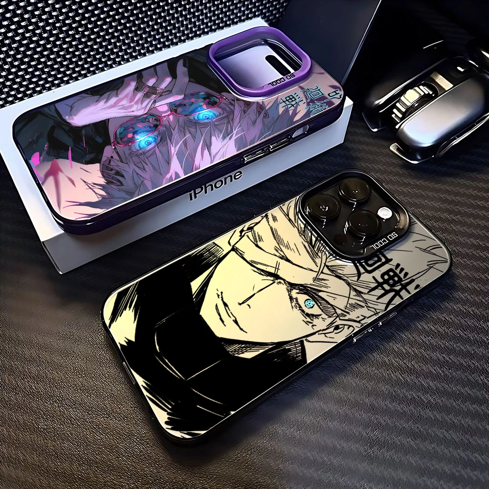 Jujutsu Kaisen Gojo Satoru yeni telefon kılıfı için iPhone 15 14 13 12 11 Pro Max X XR XSMAX 8 7 artı şeker mat darbeye kapak