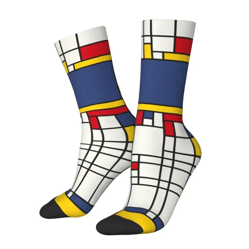 مخصص لطيف Piet موندريان الحد الأدنى دي Stijl الجوارب الرجال النساء الدافئة ثلاثية الأبعاد الطباعة الحديثة مجردة الفن كرة السلة جوارب رياضية #1