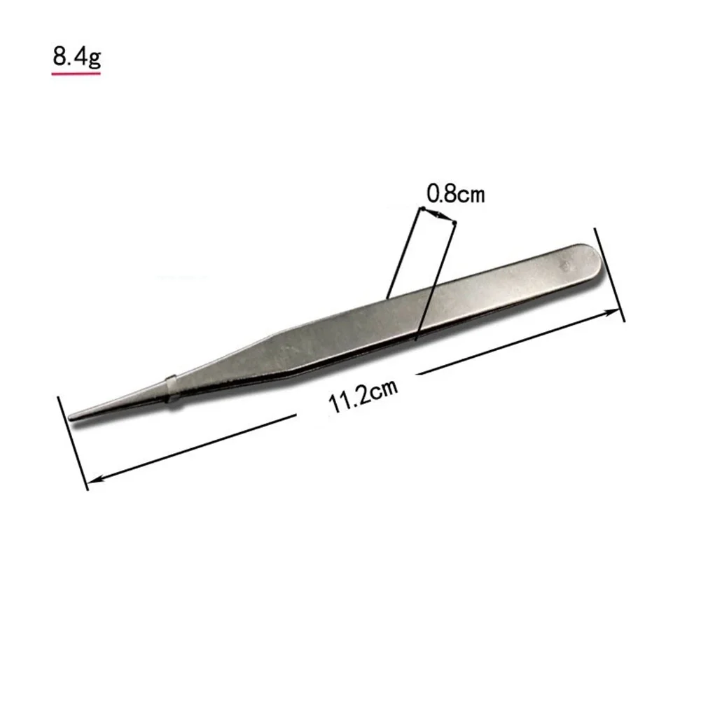 Tip Tweezers 2pcs Tweezers Stainless Steel Maintenance Mini Tweezers Repair Tool Curved Straight Hand Tool Set