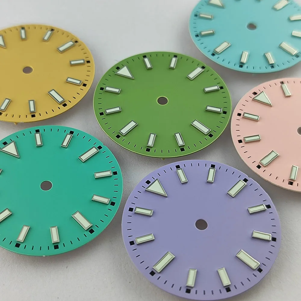 NH35 watch dial Morandi purple pink green dial suitable for NH35/NH36/4R/7S/8215 movement custom logo dial accessories
