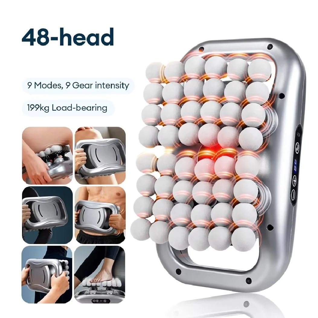 48-Heads Fascia Gun High-Frequency Vibration Body Massage Gun Back and Waist Massager Neck Shoulder Massager Muscle masajeador