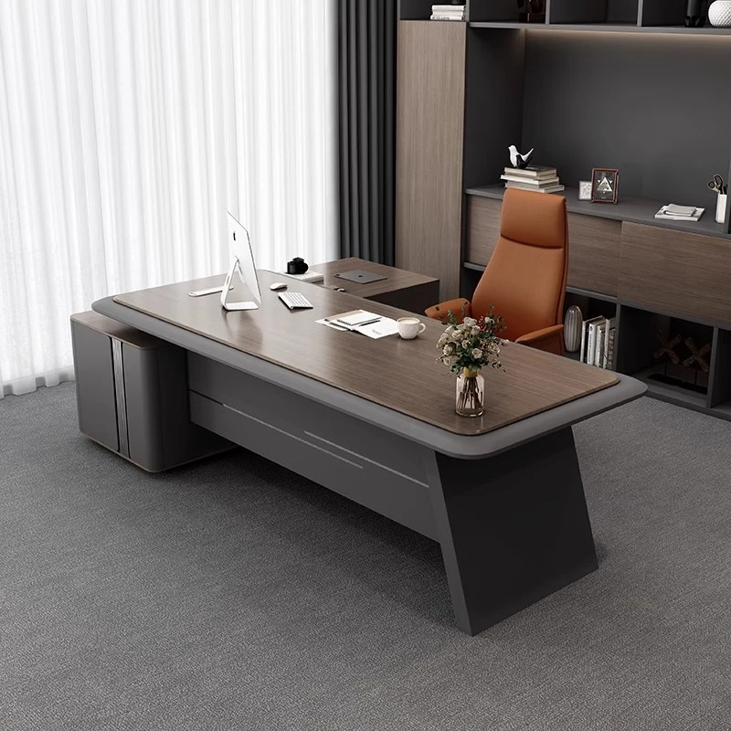 CEO desk,boss table,office Furniture,'S Office Is Simple, Modern, High-End, Stylish, Light-Luxury, With A Large Executive Desk A