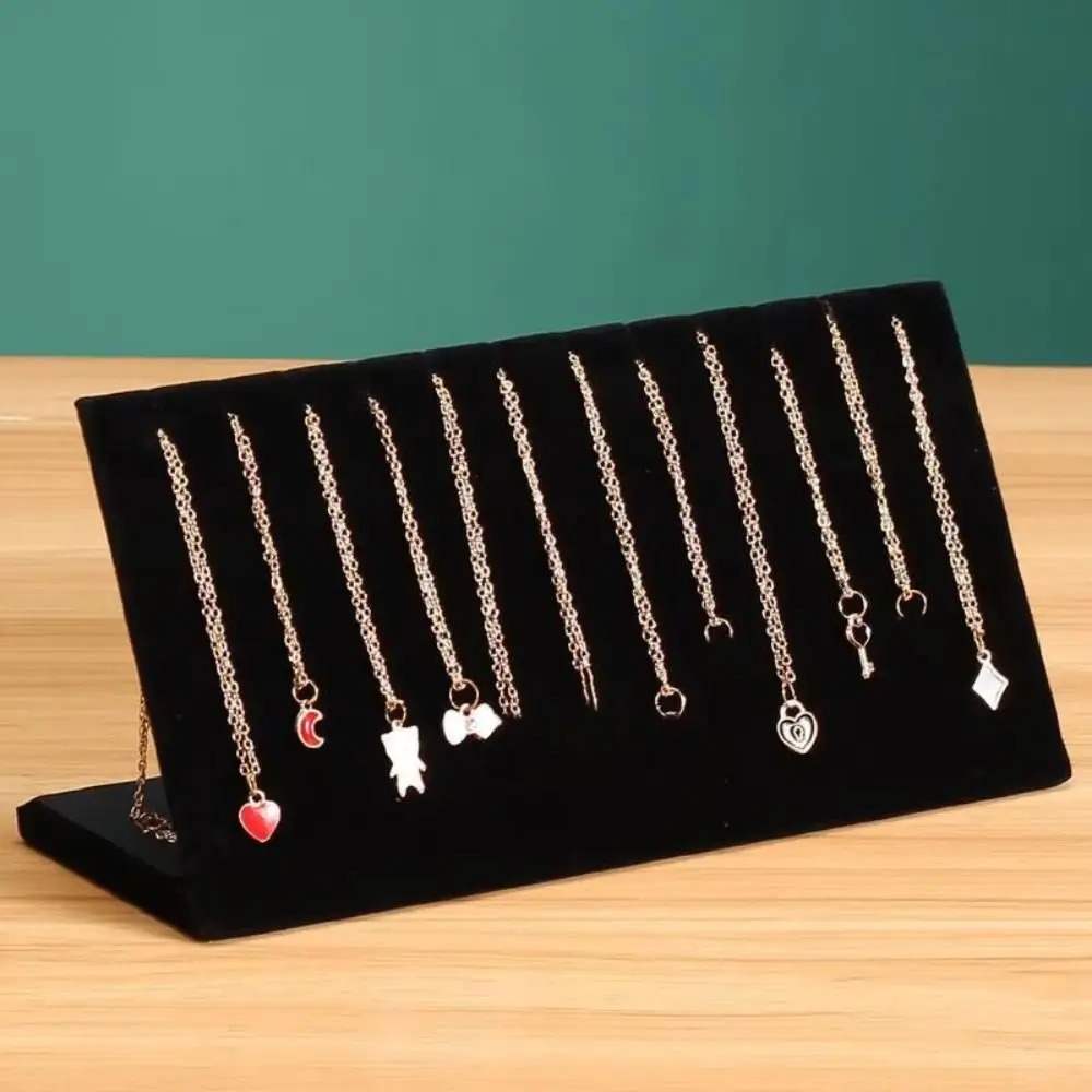 Nuevo soporte de exhibición de collares en forma de L, organizador de pendientes de tuerca de gran capacidad de felpa, soporte multifuncional Simple para pendientes