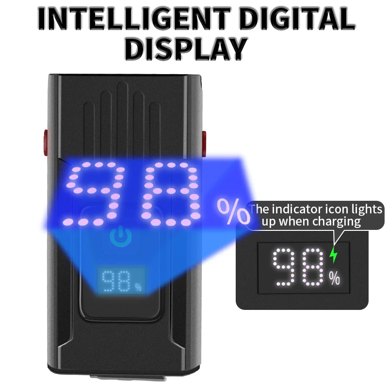 Nieuwe 2 * T6 Sterk Licht Fiets Licht Ingebouwde Polymeer Batterij Digitale Power Display Waterdichte Compacte Fiets Koplamp Rijlicht