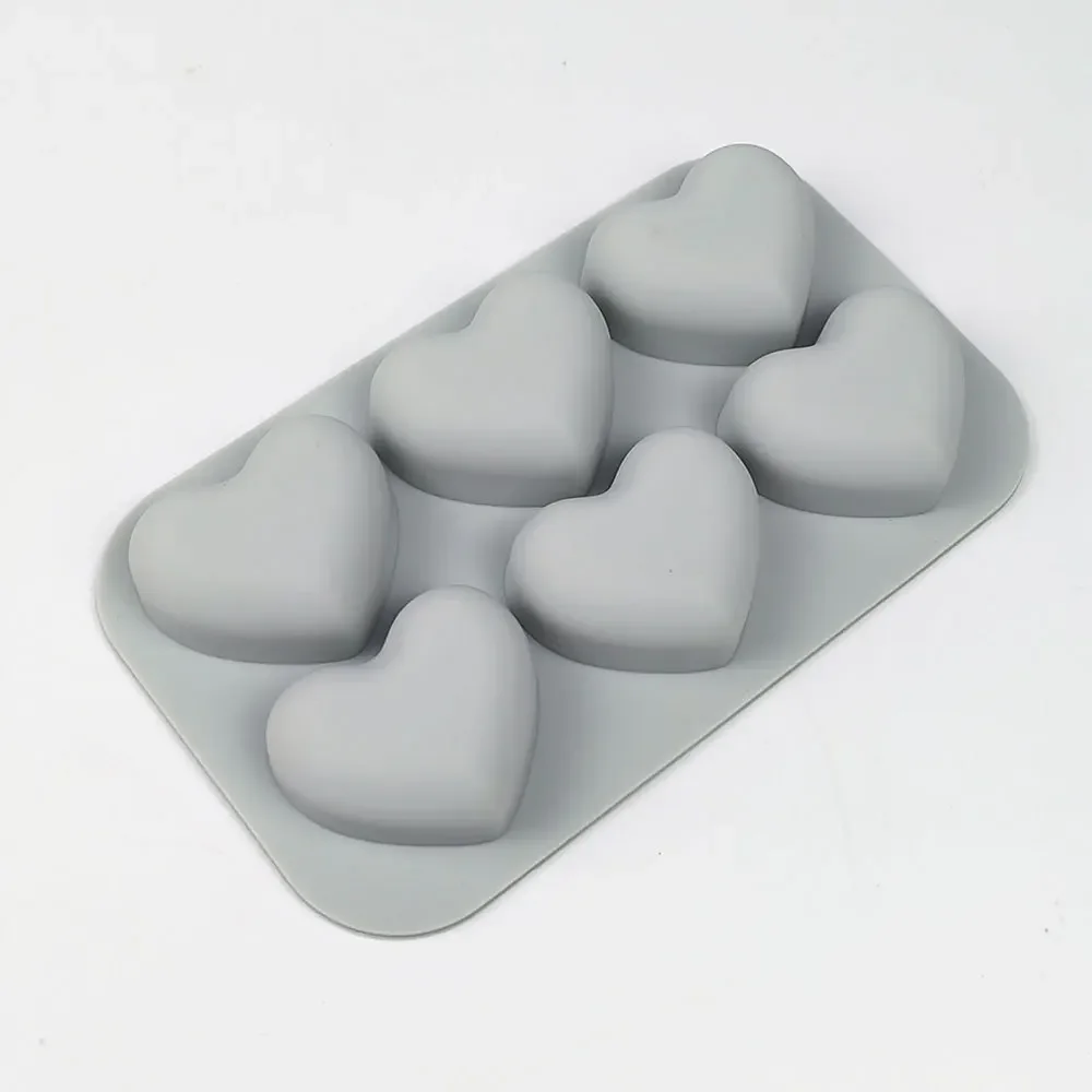 6 Valentine Heart Silicone Mold DIY Love Soap Making Chocolate Candle Baking Mold Gifts Craft Supplies Home Decor