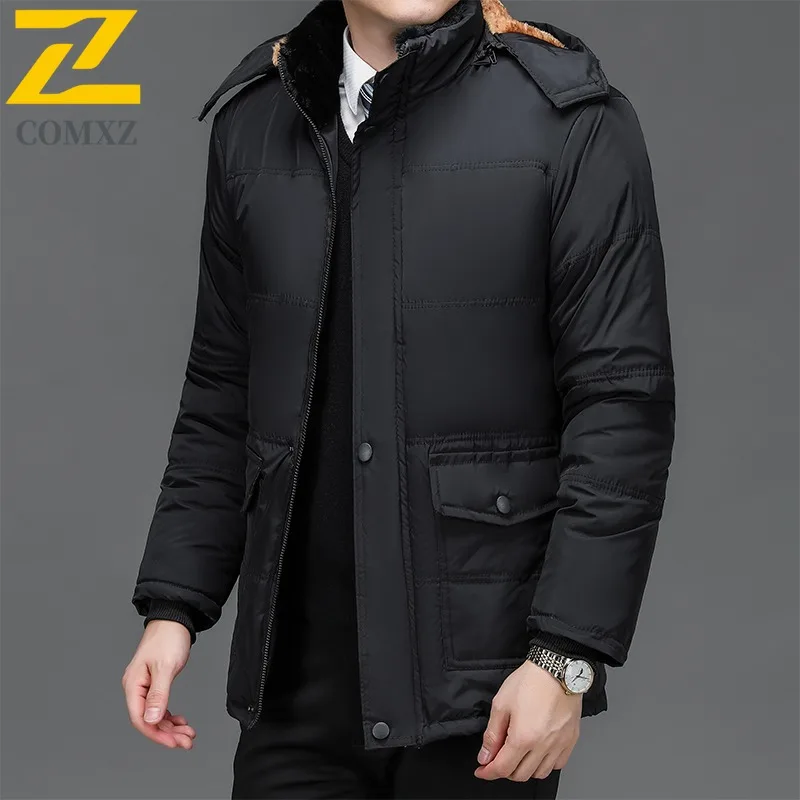 

COMXZ Мужская зимняя куртка с капюшоном Холодостойкая ветрозащитная легкая уличная стеганая куртка для кемпинга нахлыстом и рыбалки Уличная куртка для хлеба