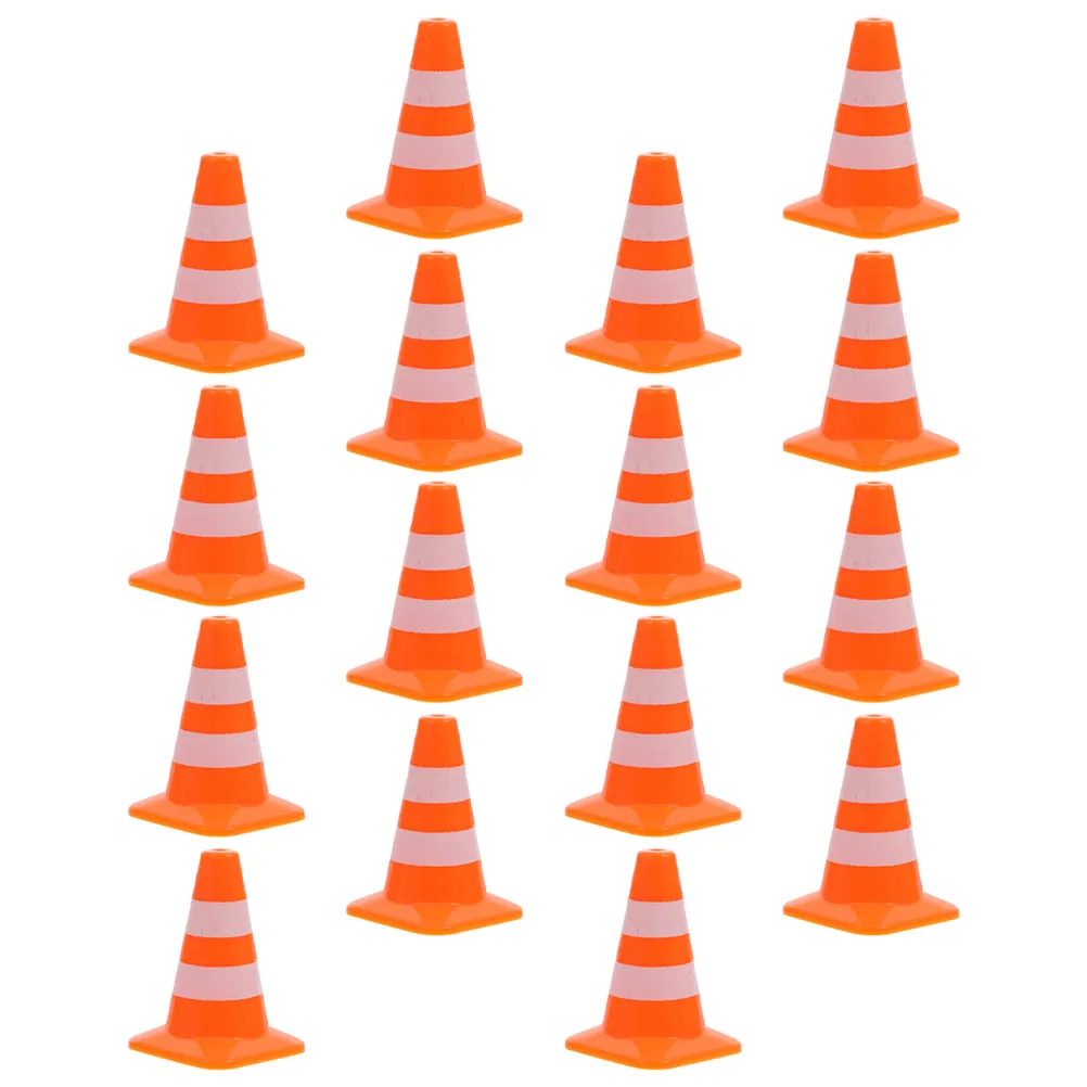

16 Pcs Traffic Cone Accessories Mini Safety Cones Miniature Toy Sign Barricade Decoration Signs Small Toys