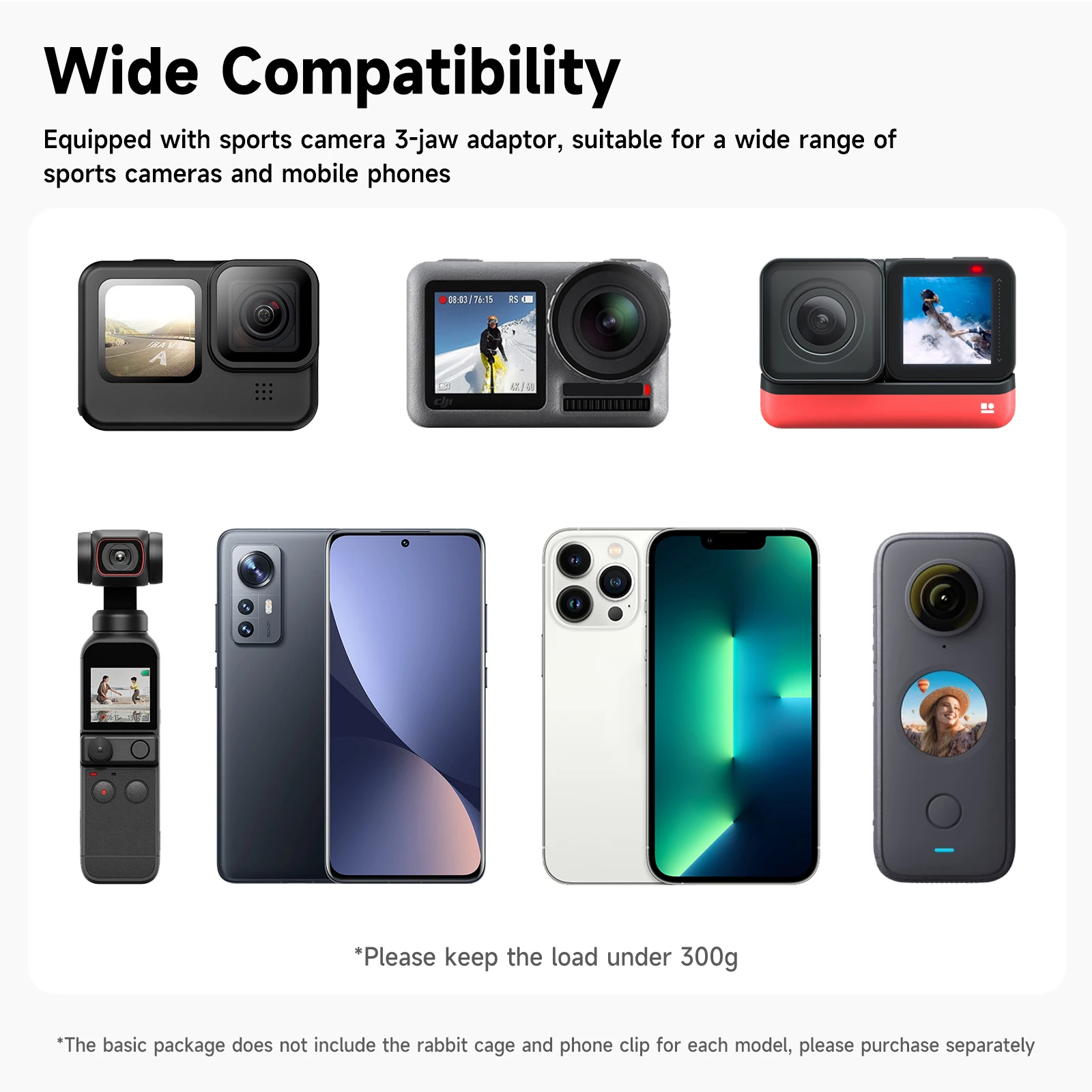 Палка для селфи TELESIN, штатив с рукояткой для GoPro 12 11 10 DJI OSMO Action3, аксессуары для смартфонов и экшн-камер