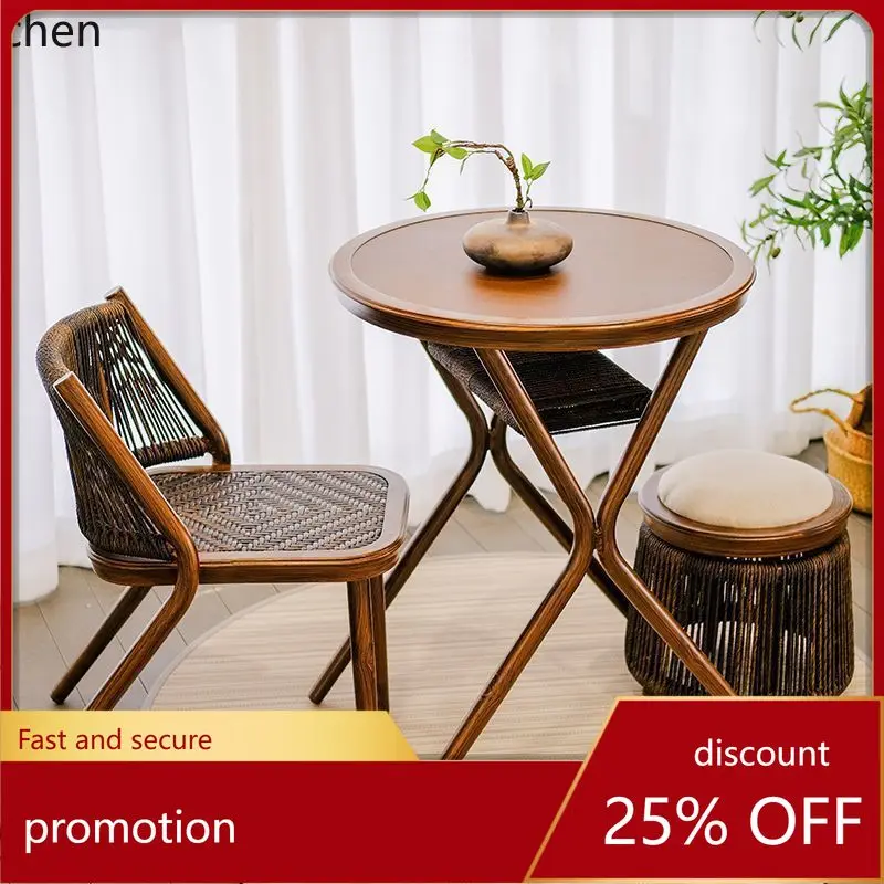 

Hxl rattan chair tea table for homecasual three-piece set combination storage rattan chair