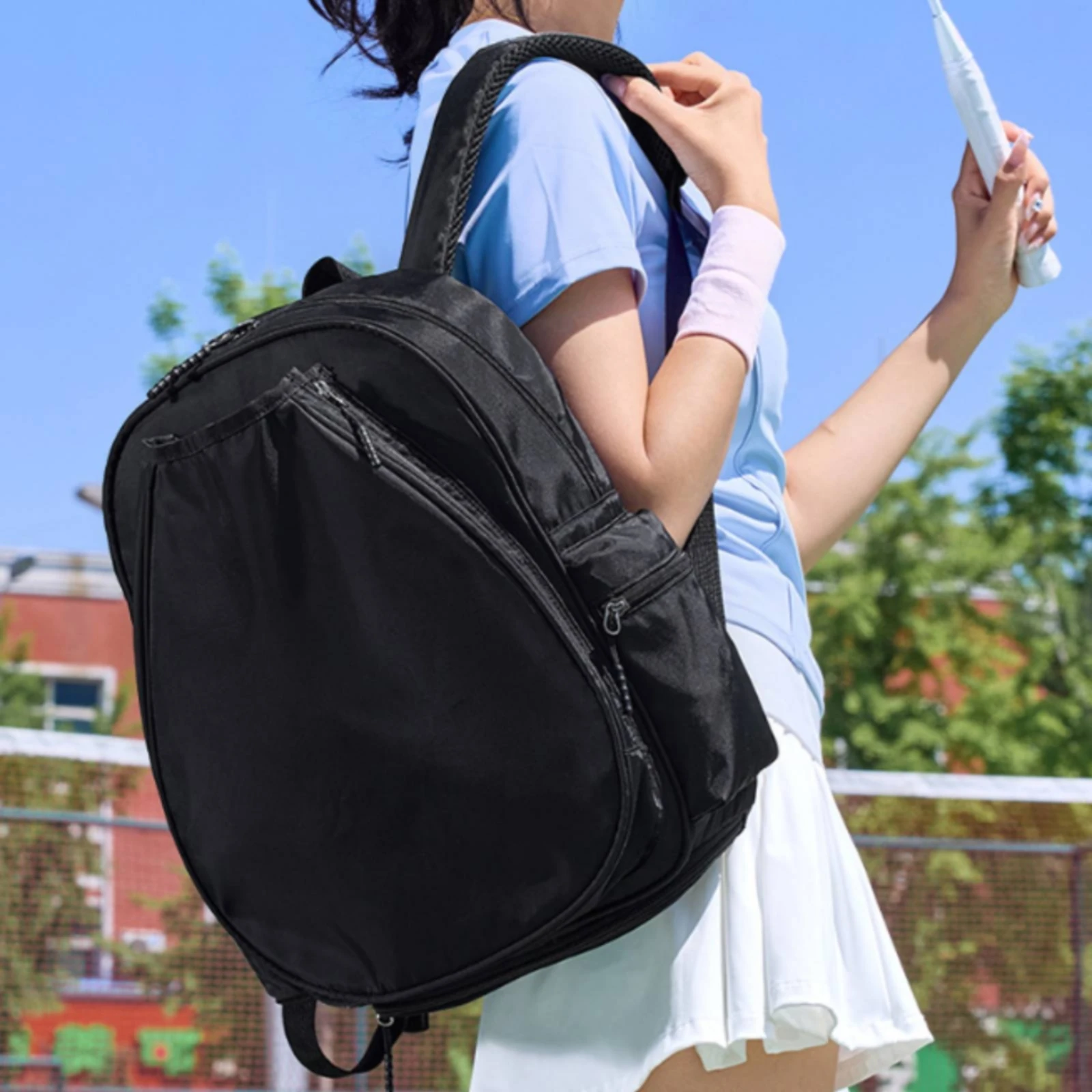 Badminton Backpack Easy-to-Carry Sports Backpack with Side Pockets Racket Bag Portable Adjustable for Athletes