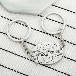 Animal Keychain Set Car Keychain Otters Key Holder Stainless Steel Bag Pendant Gift For Besties And Couples