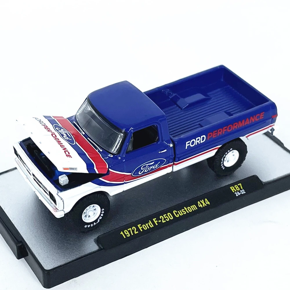 Diecast m2 escala 1:64 ford F-250 personalizado imitação liga modelo de carro brinquedo colecionável presente lembrança exibição ornamento