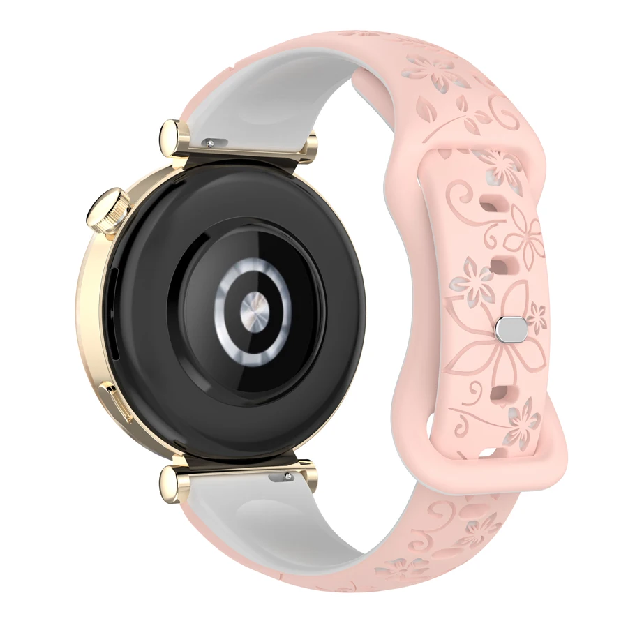 3D Siliconen Gesneden Bloemen Horlogeband Strap 18mm 20mm 22mm Quick Release Smart Horlogeband Voor Xiaomi HUAWEI Samsung Horlogeband