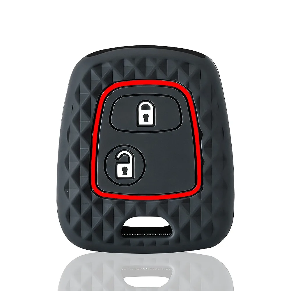 Silicone Car 2 Button Key Cover Case for Peugeot 106 107 206 207 307 Citroen C1 C2 C3 C4 XSARA PICASSO for Toyota AYGO Protector