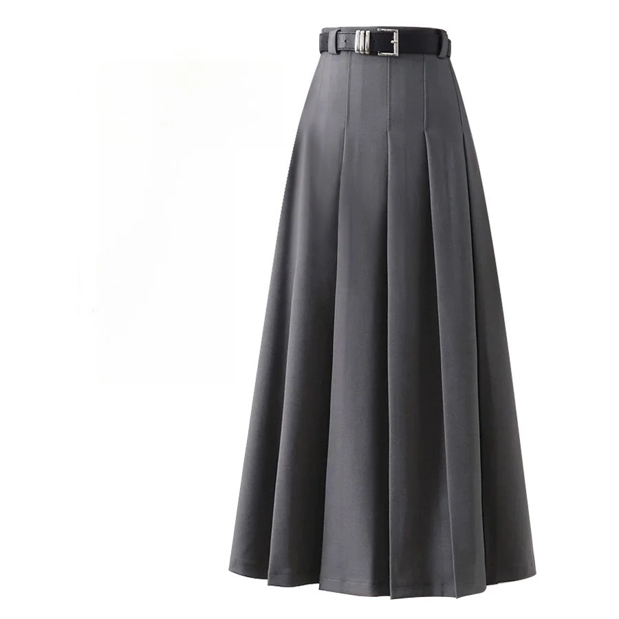 

2025 Suit Skirt Women's High Waist Versatile Slim Pleated Skirt Medium and Long Skirt