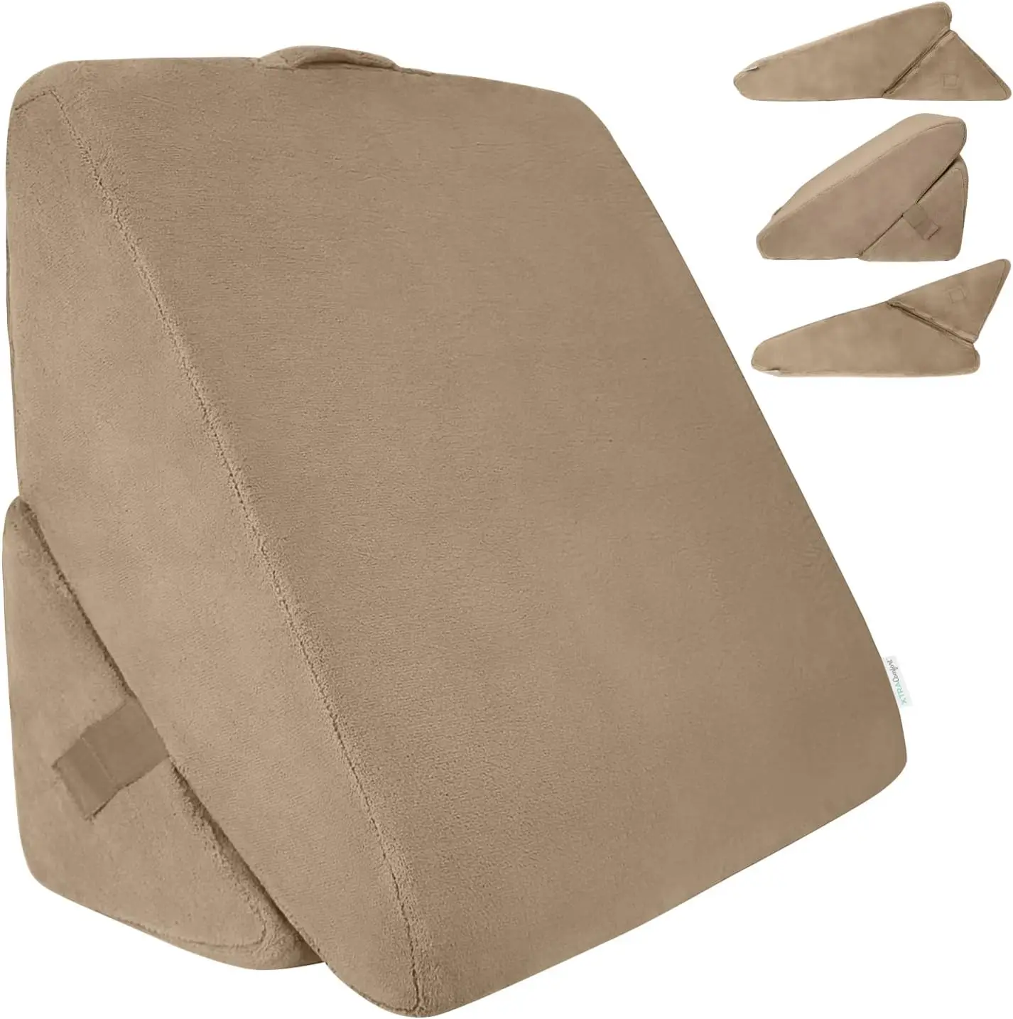 

Bed Wedge Pillow - Folding Memory Foam Incline Cushion System For Back And Legs - Triangle Shaped For Reading, Support -