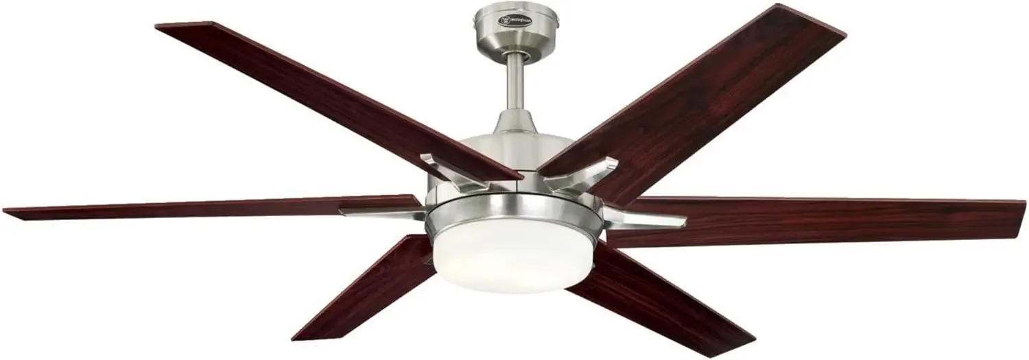 Cayuga 60-inch Ceiling Fan with LED Light Kit in Brushed Nickel