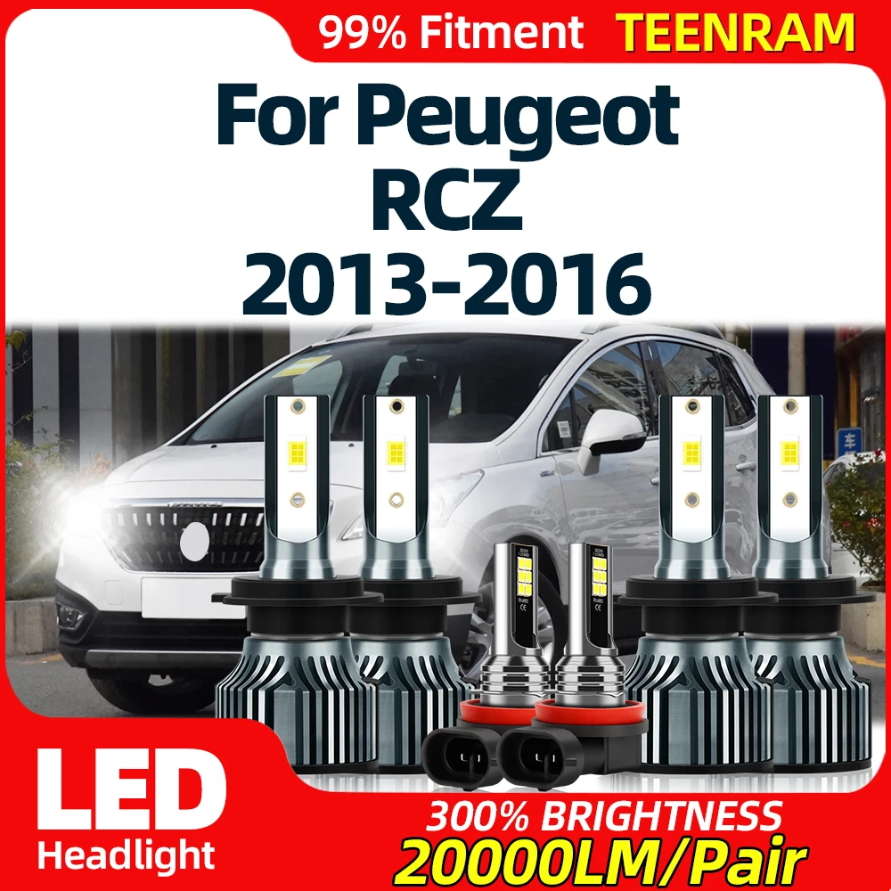 

360W Car Headlight 60000LM Turbo LED Headlamps Bulbs 12V 6000K White Auto Fog Lamps For Peugeot RCZ 2013 2014 2015 2016