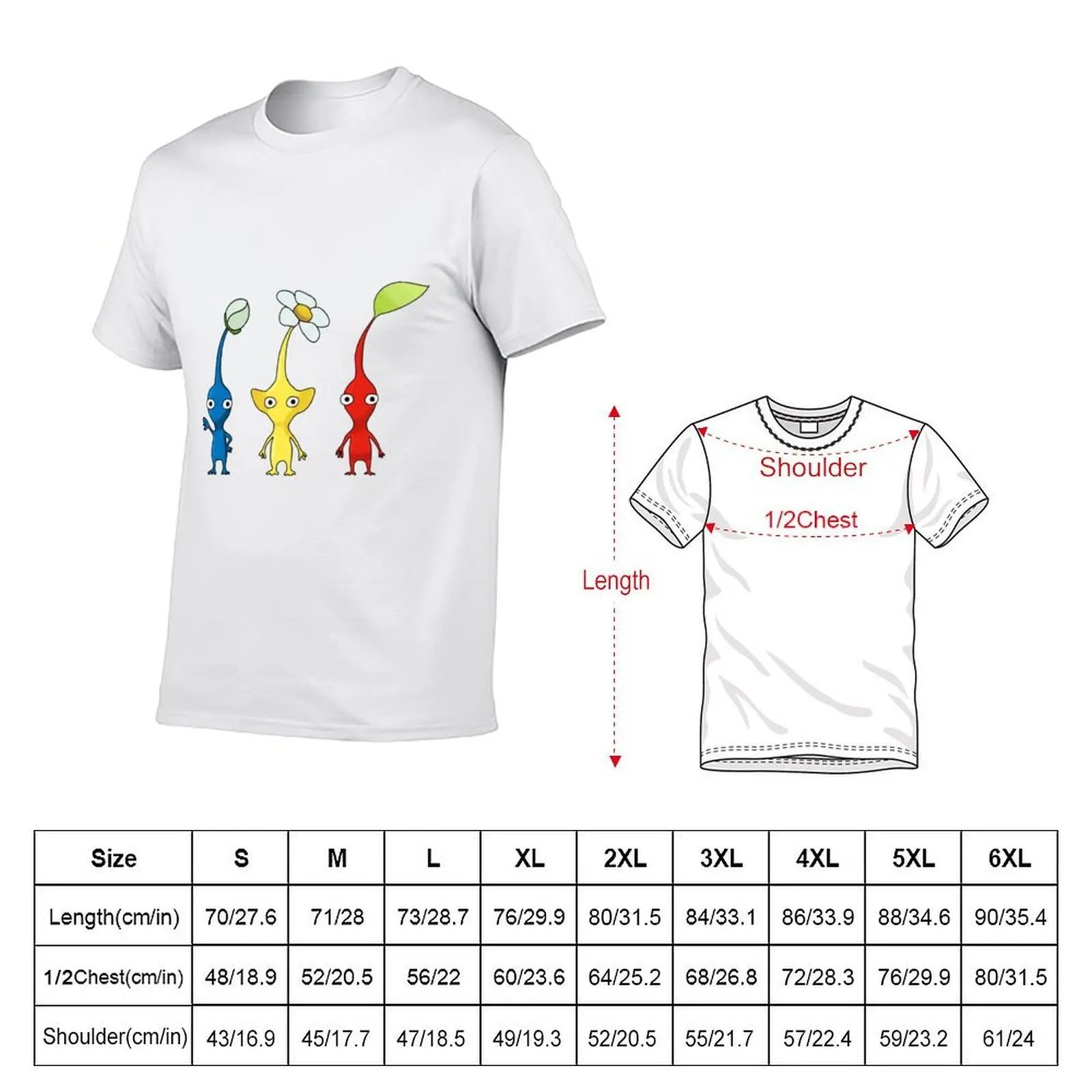 Blue, Yellow and Red Pikmin Set T-Shirt vintage graphic tee sublime mens graphic t-shirts anime