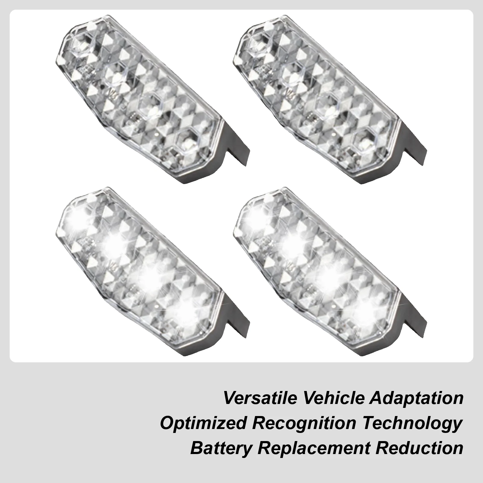 

Solar Strobe Lights Night Safety Driving Strobe Light 4 Pieces High-Brightness Automotive Alarm Fixture Assemblies For Safety