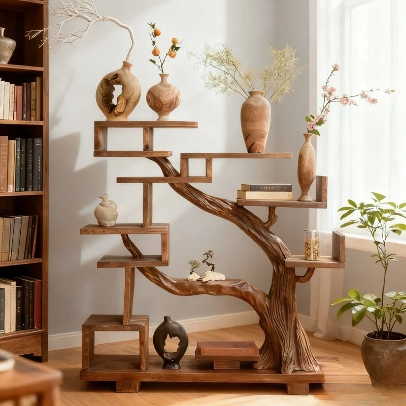 Wabi Sanfeng Entrance Camphor Log Bogu Frame Tea Room Creative New Chinese Zen Retro Features