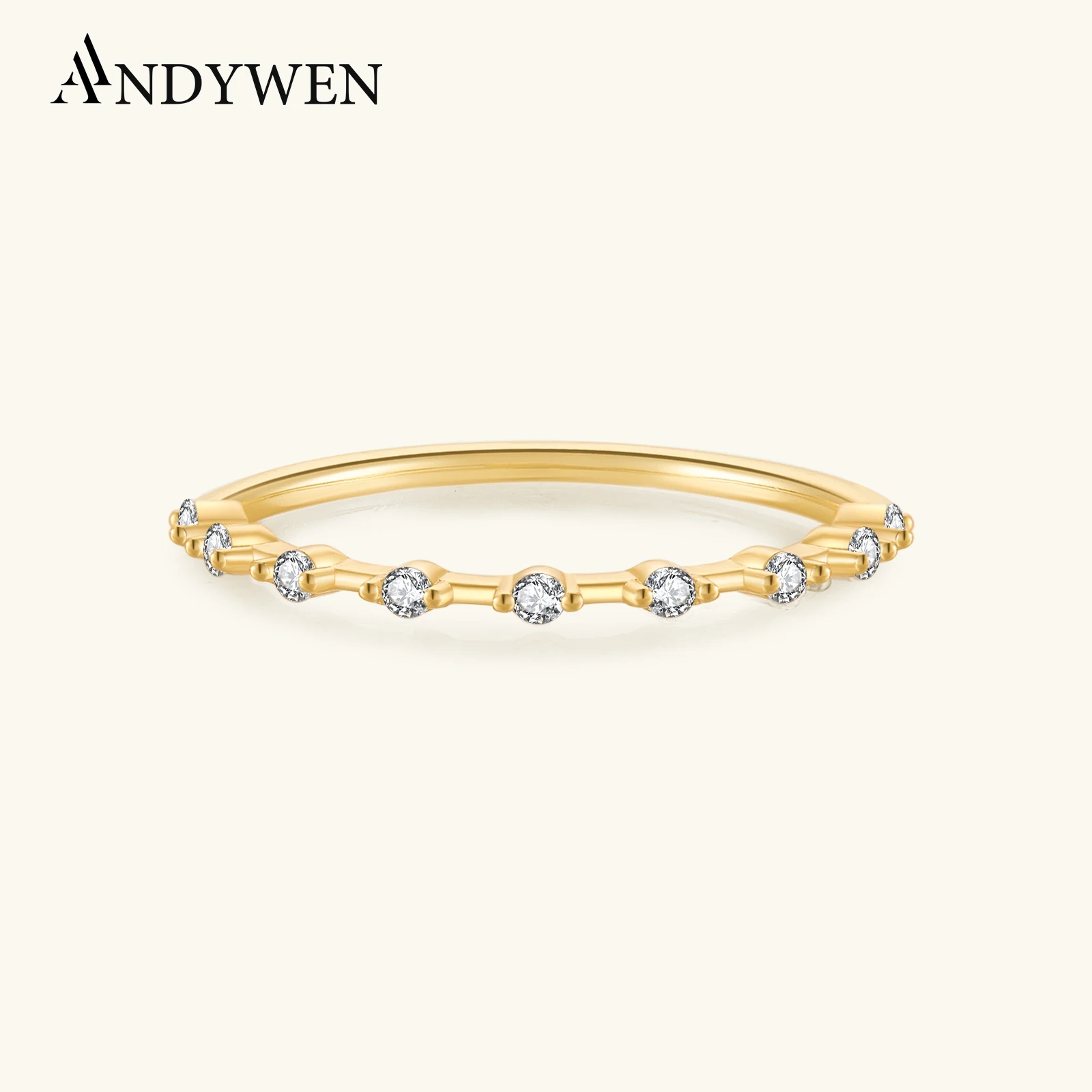 

ANDYWEN 925 Sterling Silver custom curved ribbon fit Ring corset Ring 2023 Elegant temperament wedding jewelry CZ Zircon