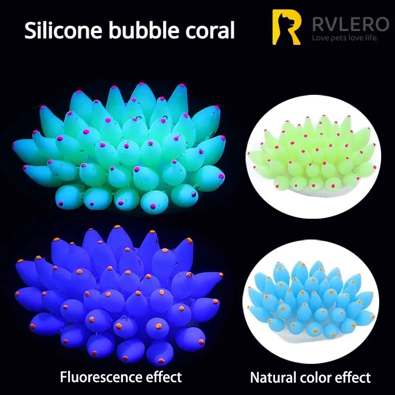 

Silicone Fluorescent Coral Aquatic Bubble Corals Fish Tank Aquarium Landscaping Decoration Simulation Ocean Plants Home Ornament