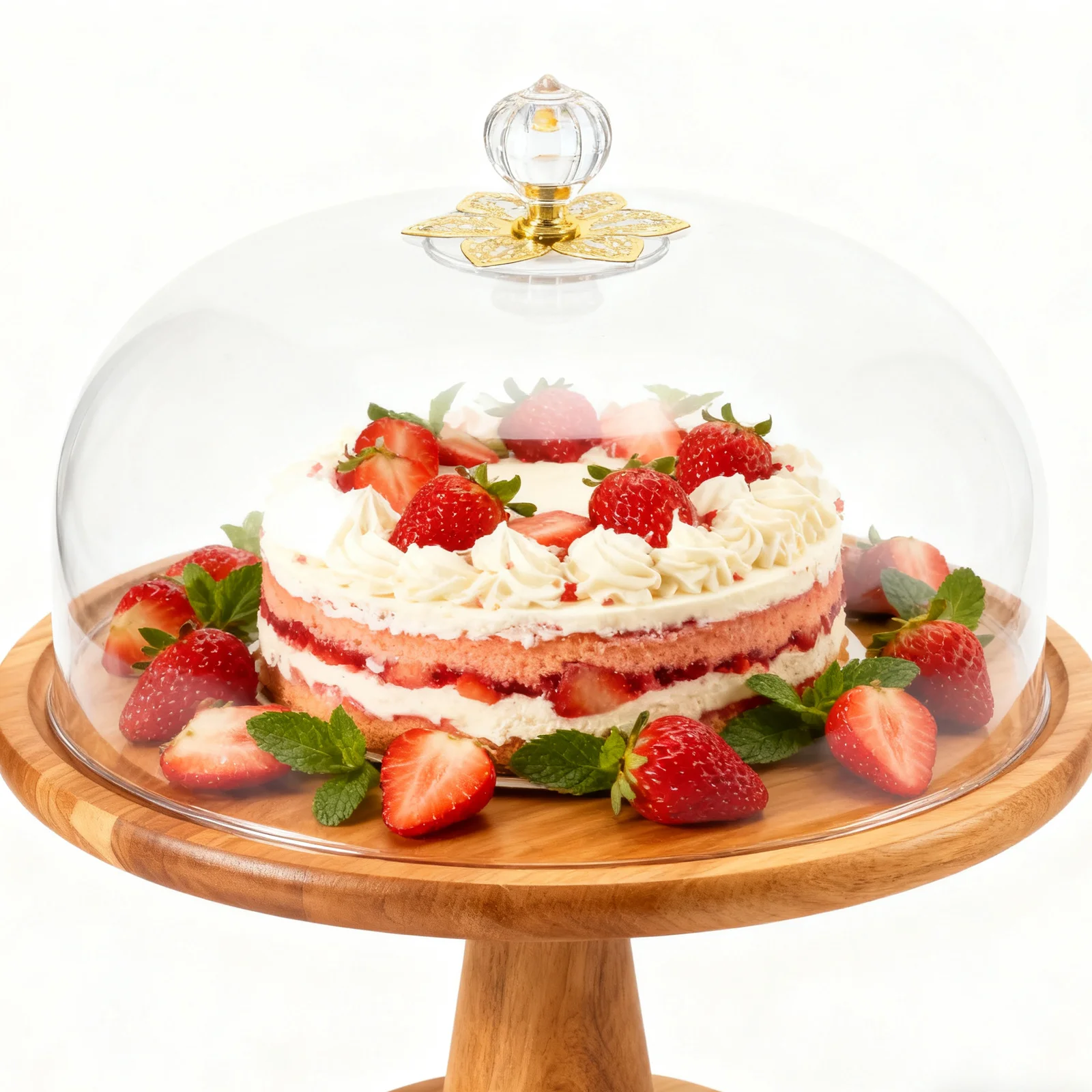 

10Inch Transparent Cake Dome Clear Plastic Cake Serving Cover for Pastry Desserts Protection Food Display Cloche Baked Goods