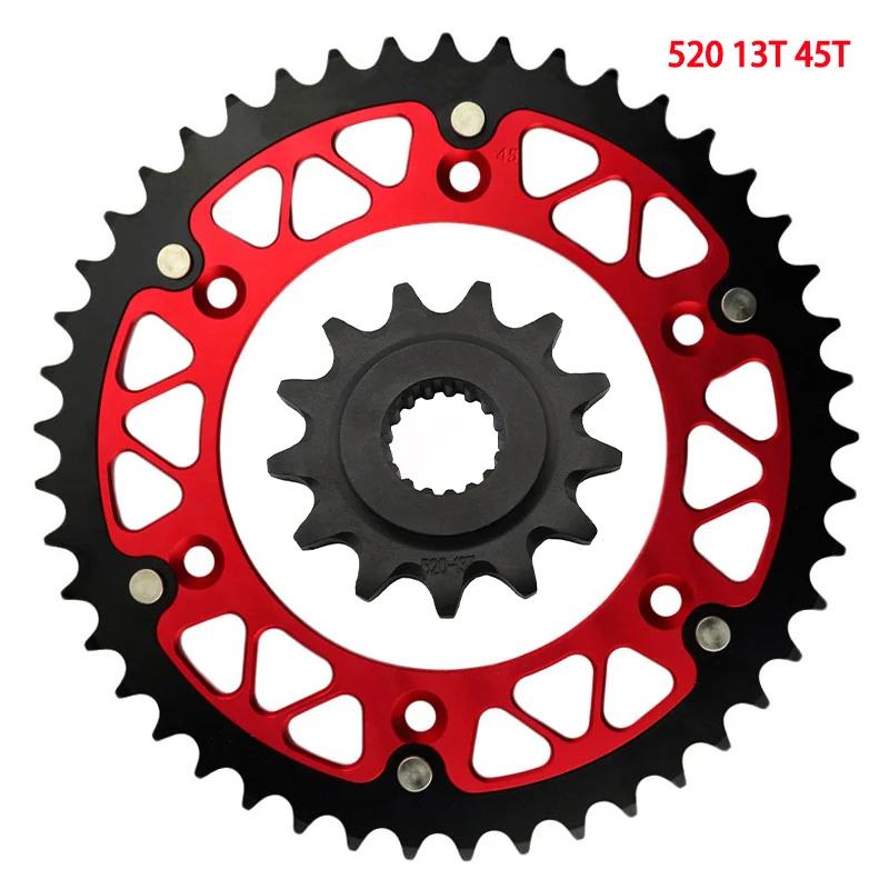 520 45T-52T 13T Motorcycle Front & Rear Sprocket For HONDA CR250R CRF450R CR500R CRE250R CRE450R Enduro CREF450X CREF500X CR 250