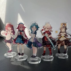 Game Anime Figure Xiao Zhongli Klee Qiqi Hutao Venti Acrylic Stand Model Plate Desk Decor Accessories Bag Fans Gifts