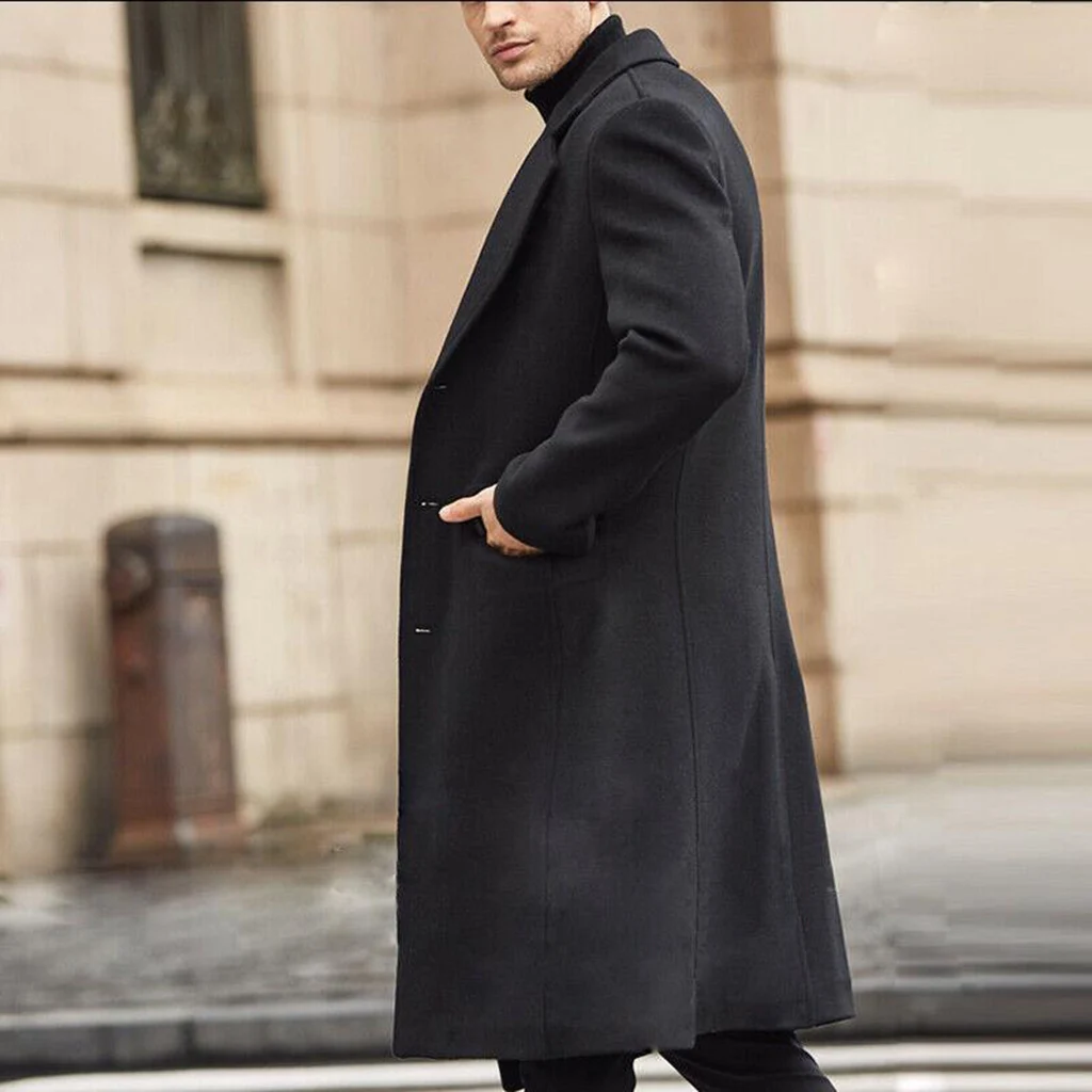 Cappotto monopetto Casual allentato da uomo di tendenza coreana autunno inverno moda nuovo cappotto lungo di lana a maniche lunghe 2023