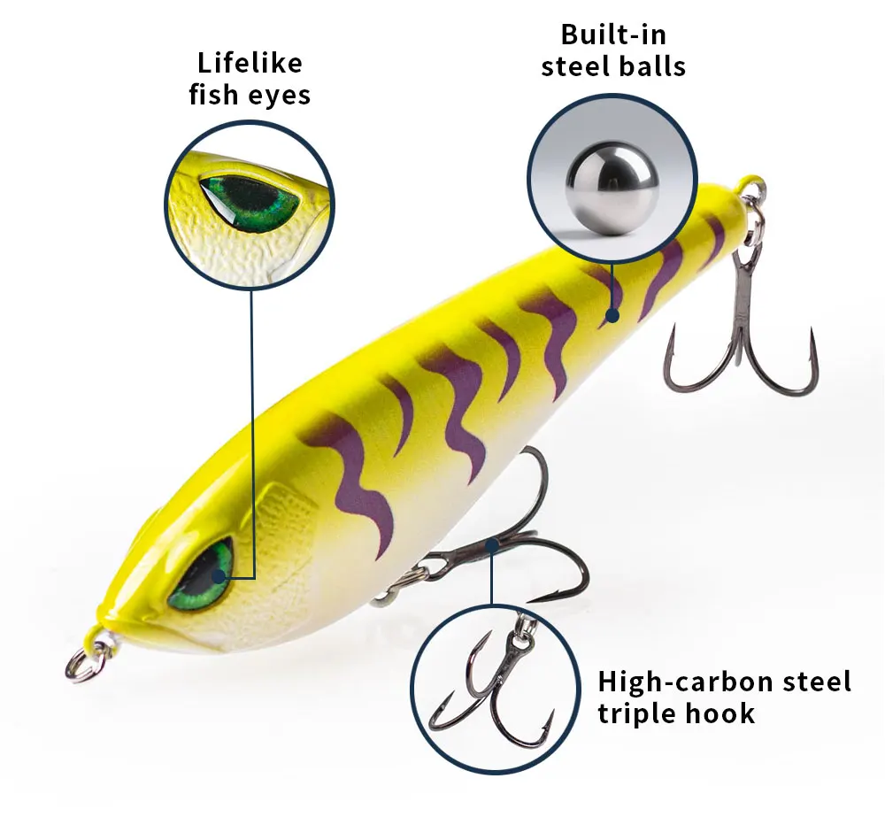Hanlin 125mm/40g Musky-Jerkbait für Hechtangeln, VIB Musky-Köder, langsam sinkende Wobbler für Hecht, Pesca Leurre Bass Tackle – Detail 4