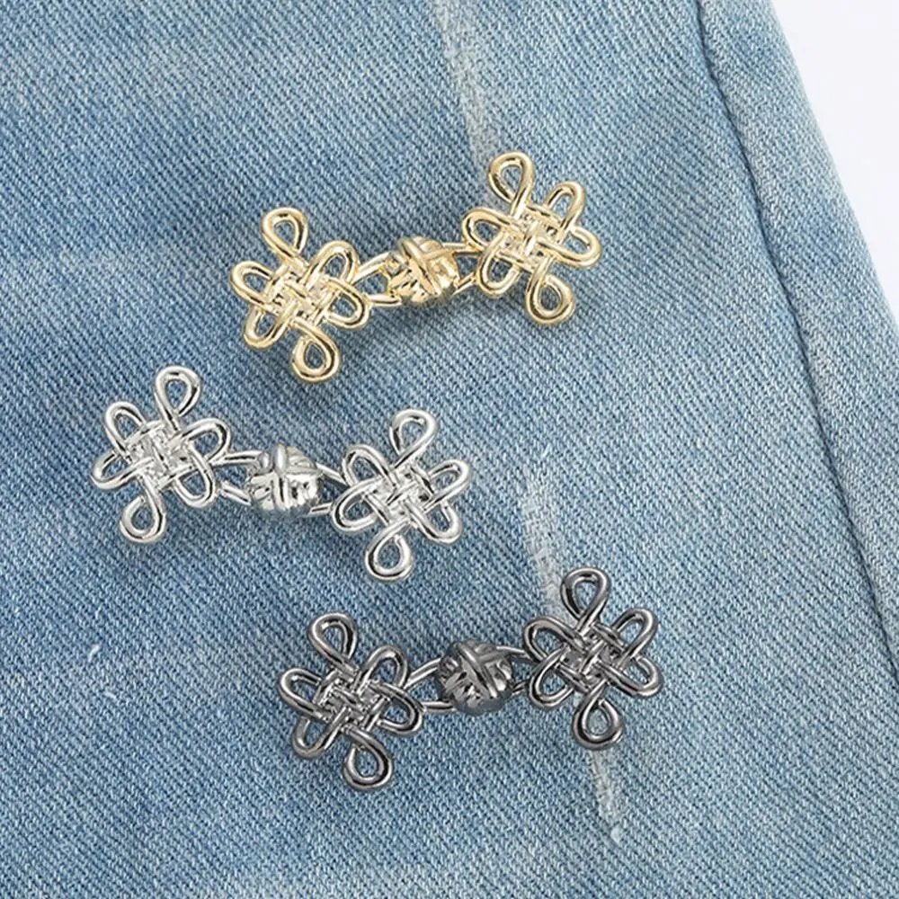 Chinese Knot Love Button Tightener Button Clasps Waist Buckle Jean Fit Tighten Buckles Waist Clip Adjustable
