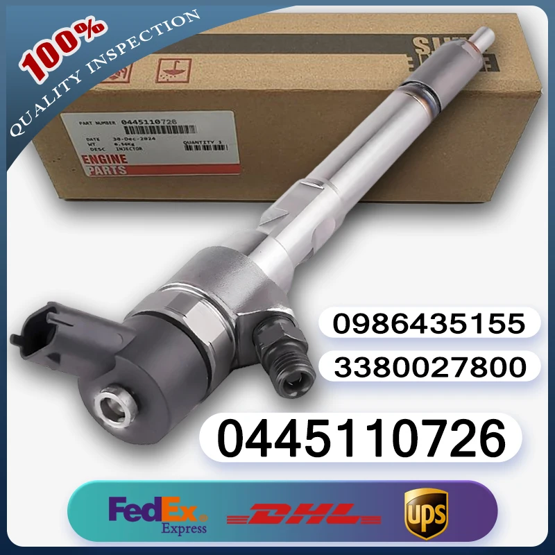 

0445110726 0986435155 33800-27800 F00TE02540 Common Rail Diesel Injector For Hyundai Santa Fe Kia Trajet XG 2.2D D4EB Engine