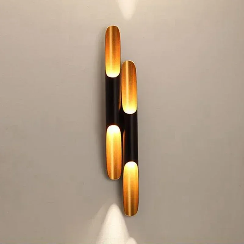 NEW Replica Delightfull Coltrane Wall light lamp LED aluminum pipe wing 2 lights black golden E27 wall lamp light sconce