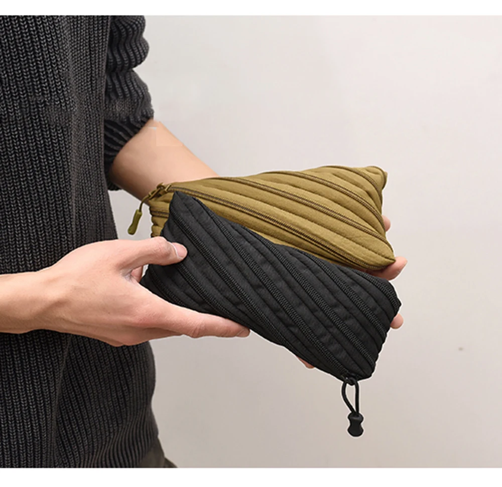 탈부착 가능한 지퍼 멀티폼 동전 지갑 디자이너 스타일 핸드헬드 클러치 백 휴대용 대용량 키 파우치 유니섹스 핸드백