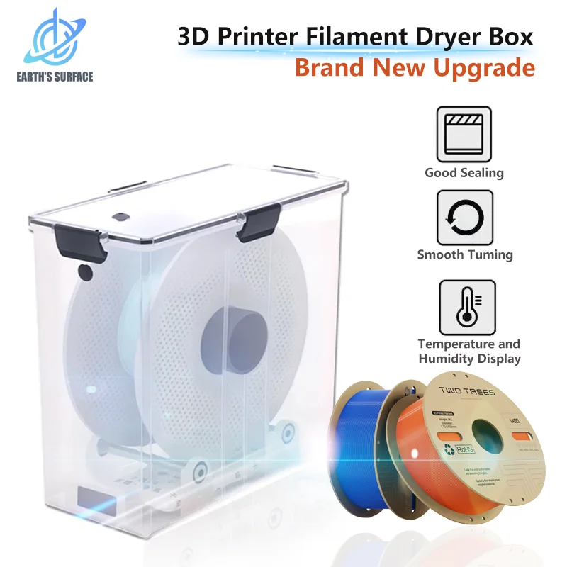 

New Upgrade 3D Printer Filament Dryer Box 1KG Sealing Box For PLA PETG ABS TPU Real-Time Monitoring Filament Tools Storage Box