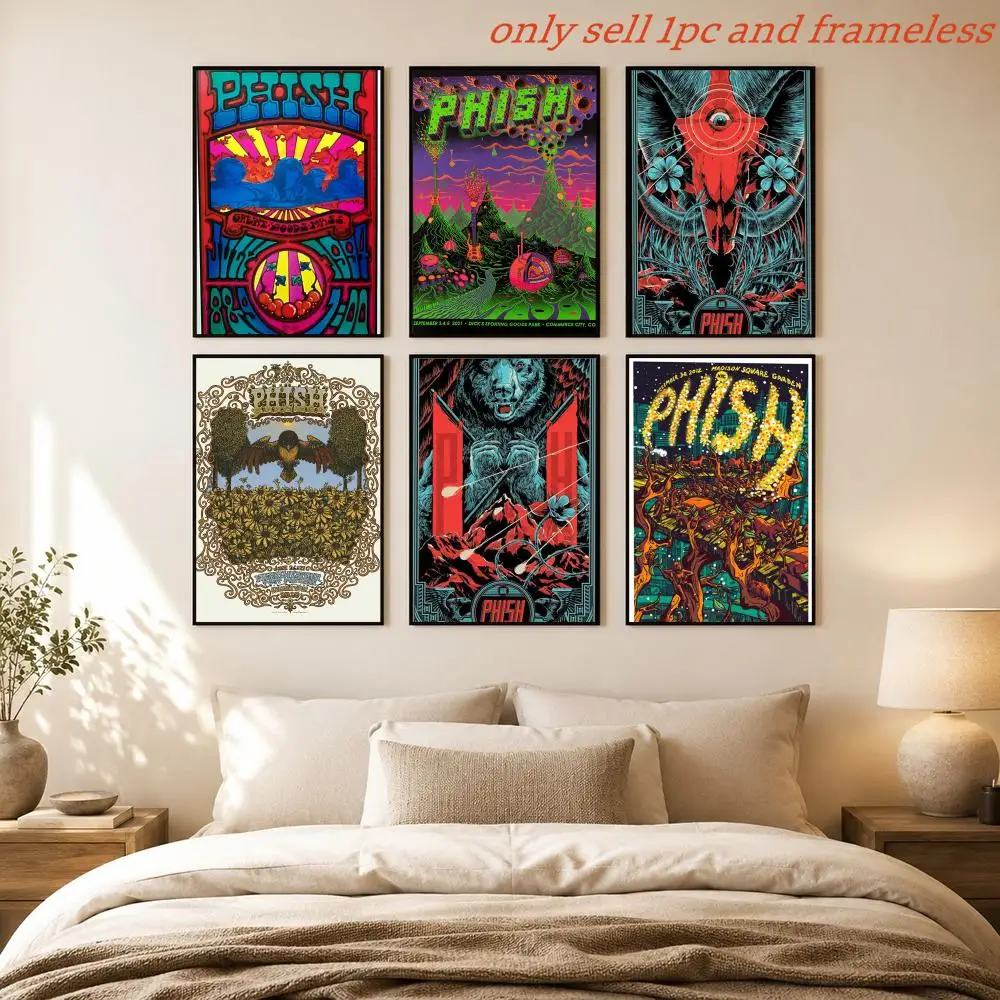 Band Rock Music Phish-Singer Poster HD Home Sticky Wall Waterproof Home Living Room Bar Aesthetic Decor