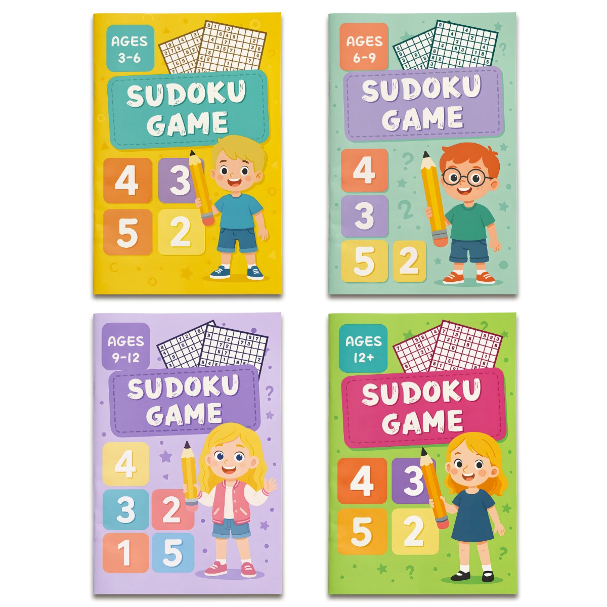 Kids Early Education Sudoku Puzzle Book, Brain Teaser Logic Game Workbook, Number Reasoning Training Book for Toddlers