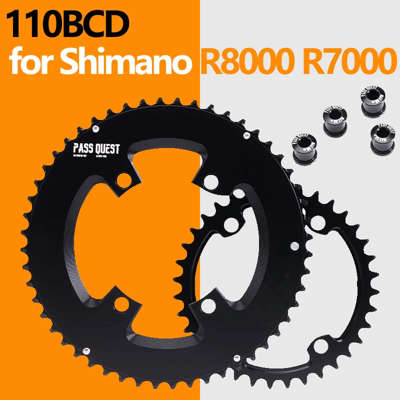 

110bcd Double Chainring for Shimano R8000 R7000 Road Bike 46-33T 48-35T 50-34T 52-36T 53-39T 54-40T 56-42T 4 Bolt Chainring 2X