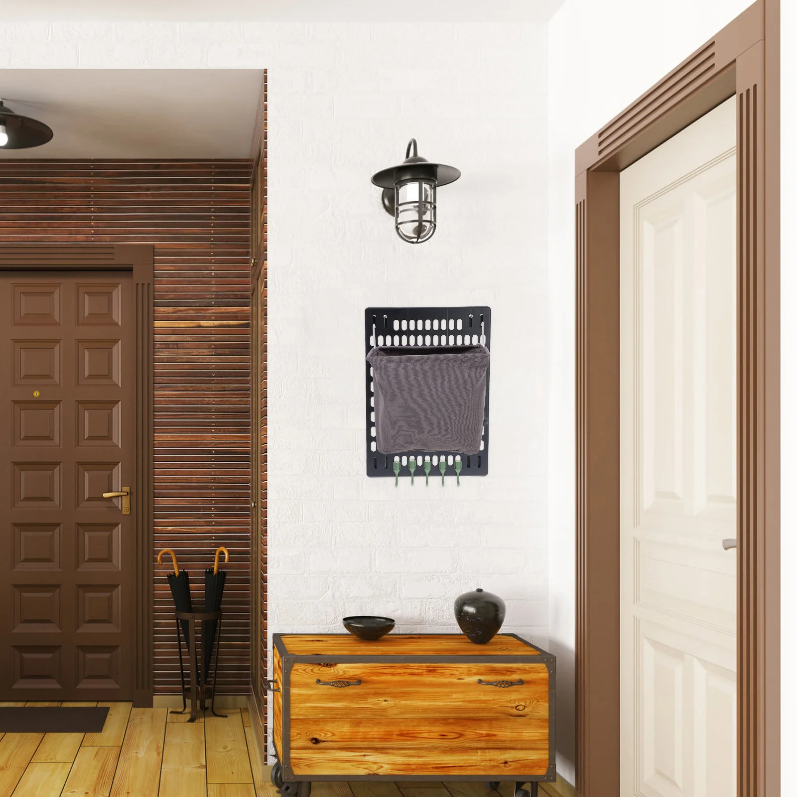 

Storage Basket Hanging Bag Multi-Function Wear-Resistant Pegboard Organizer for Home Living Room Bedroom Bathroom Nursery