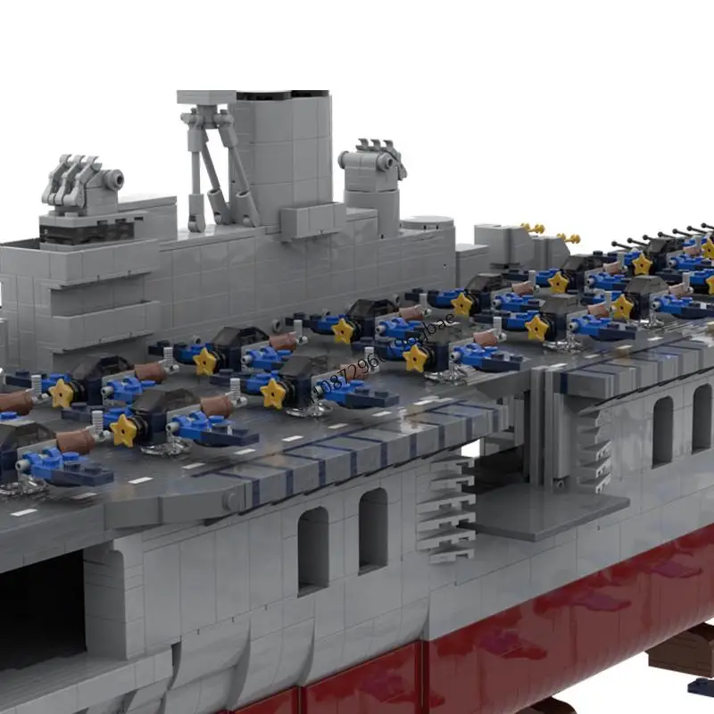 12504PCS WW2 Militare scala 1:200 CV-11 USS Intrepid Classe Essex portaerei Modello idee creative nave da guerra Giocattolo Puzzle Regalo