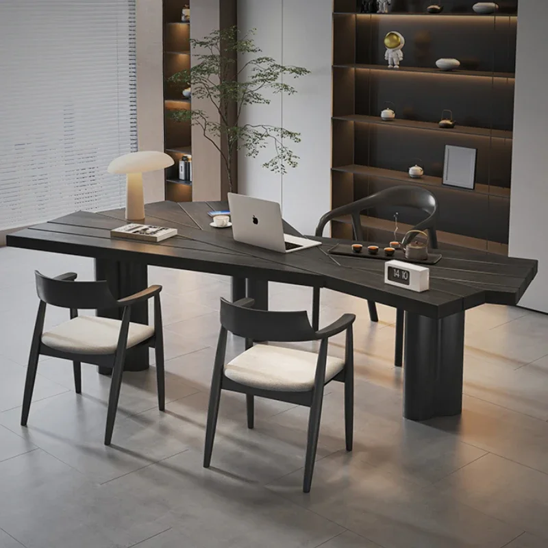 Wide Organiser Standing Computer Desks Home Office Large Black Wooden Table Laptop Executive Escritorios De Oficina Furniture